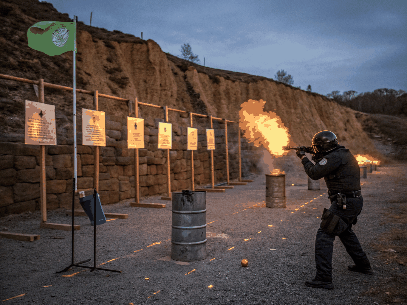 Tactical live fire berm with steel target arrays in Drummond Montana